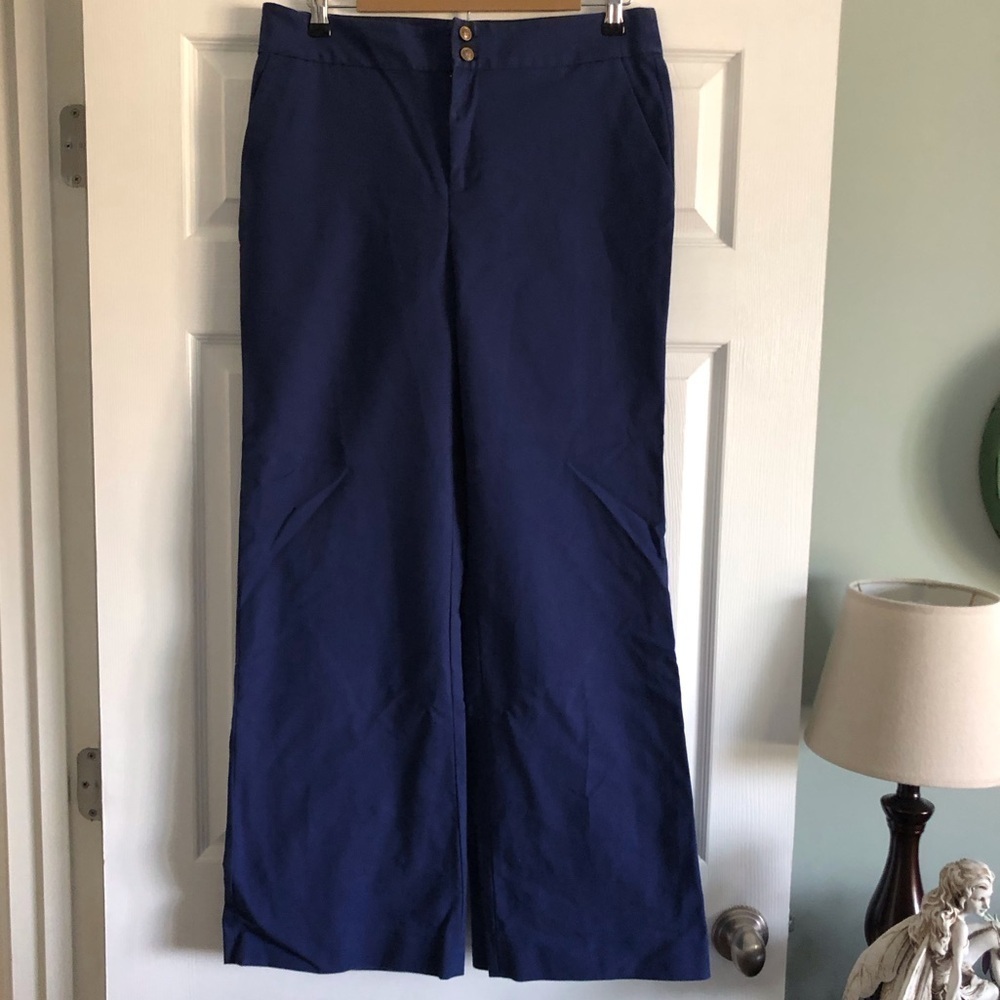 Vintage Lauren Ralph Lauren blue Cotton stretch flare pant in size 10